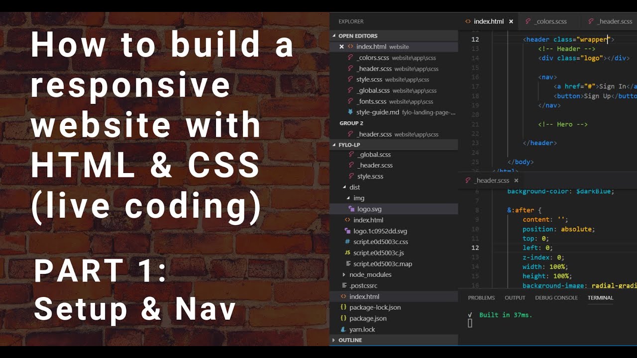 Build A Responsive Website With HTML & CSS - Part 1 [Live Coding]