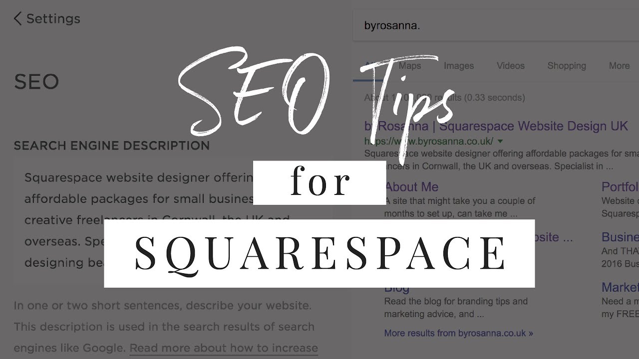 SEO FOR SQUARESPACE (Optimise Your Squarespace Website) | byRosanna Design