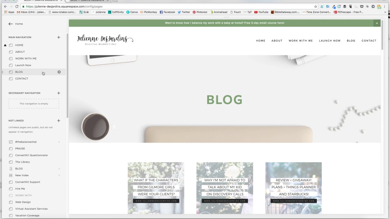 How to customize the blog feed on the Bedford template in Squarespace