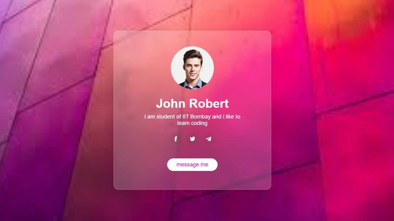 Awesome Glass morphism Web Design Using Only HTML and CSS | Glass ...