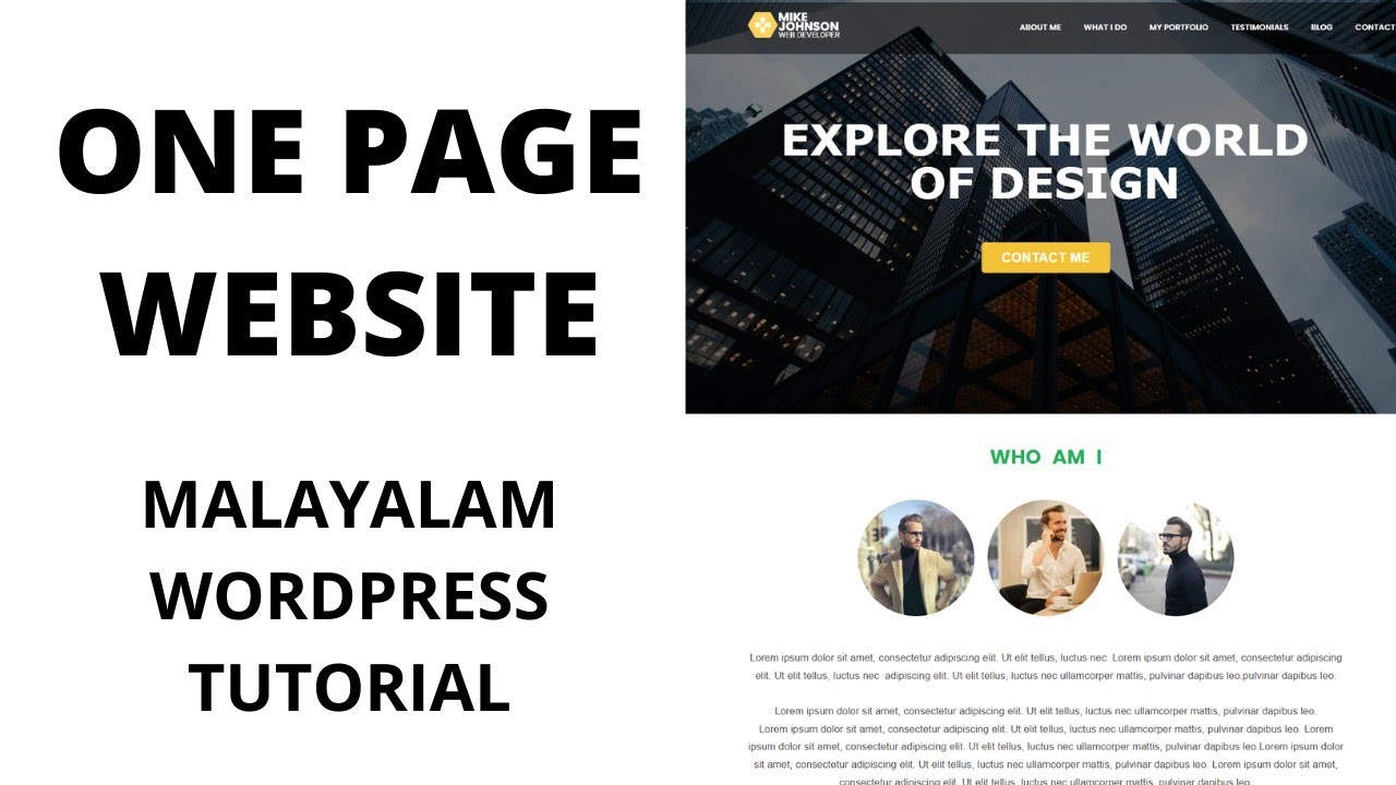 How to create one page website in wordpress | malayalam wordpress tutorial