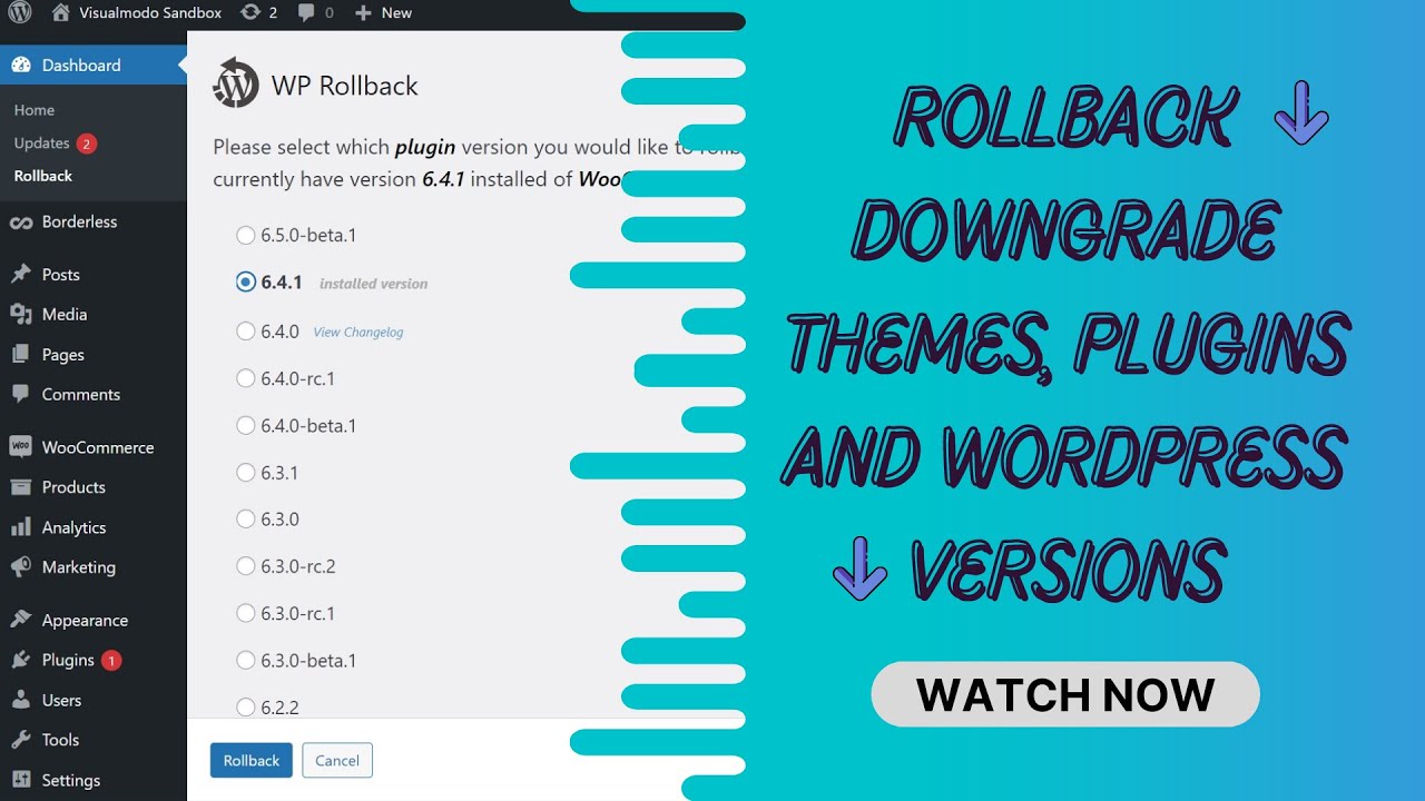 ⏬ How To Rollback Downgrade WordPress Themes Plugins Versions To Older ...