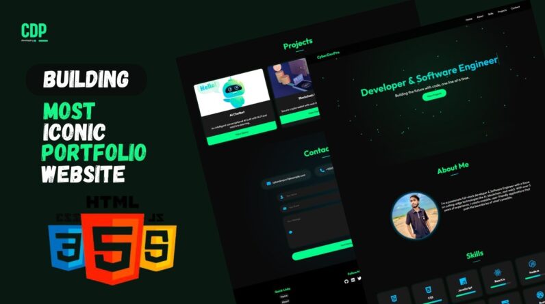 Build a STUNNING World-Class Portfolio Website from Scratch | HTML, CSS ...